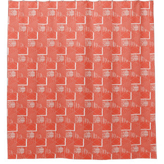 Cortina De Ducha Diseño Mod Chic Coral