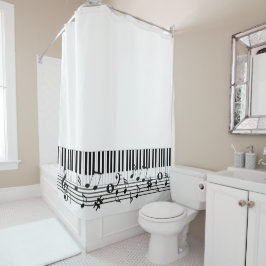 Cortina De Ducha Diseño musical de piano