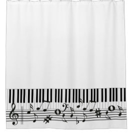 Cortina De Ducha Diseño musical de piano