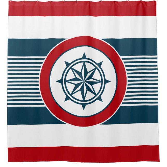 Cortina De Ducha Diseño náutico (Anverso)