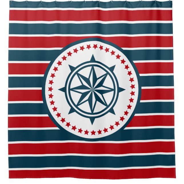Cortina De Ducha Diseño náutico (Anverso)