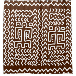 Cortina De Ducha Diseño primitivo tribal marrón