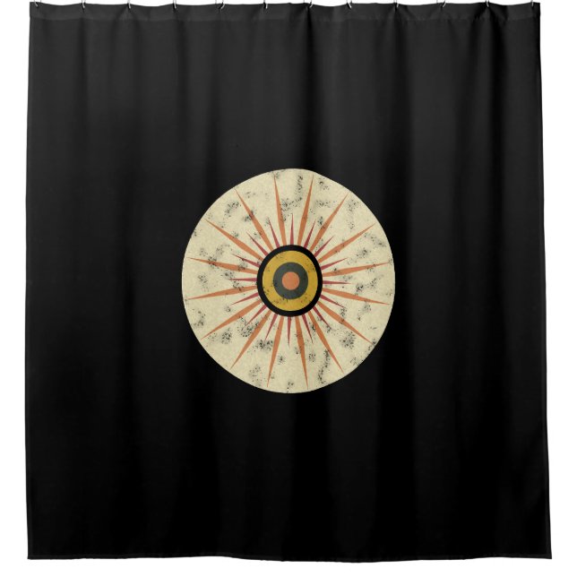 Cortina De Ducha Diseño Retro Boho de Explosión Solar (Anverso)