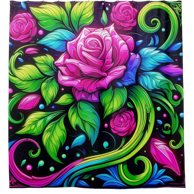 Cortina De Ducha Diseño Rosa