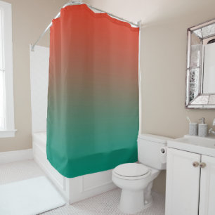 Cortina De Ducha Diseño Tangerine a Horizen Ombre Verde azulado