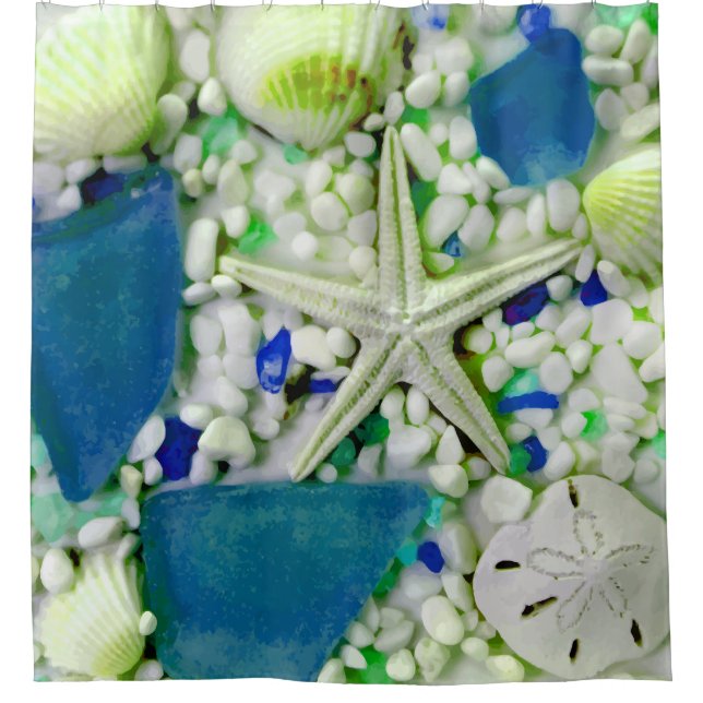 Cortina De Ducha Diseño temático de playa (Anverso)