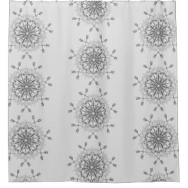 Cortina De Ducha Diseño tribal gris y blanco