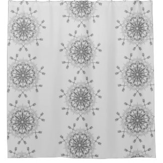 Cortina De Ducha Diseño tribal gris y blanco