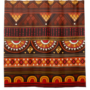 Cortina De Ducha Diseño tribal sin fisuras para diversos usos.