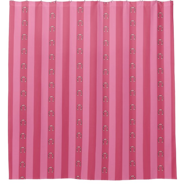 Cortina De Ducha Dismal Pink Shower Curtain Y2K Horseshoe Stripe (Anverso)