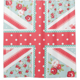 Cortina De Ducha Divertida colcha de estilo folk Union Jack británi