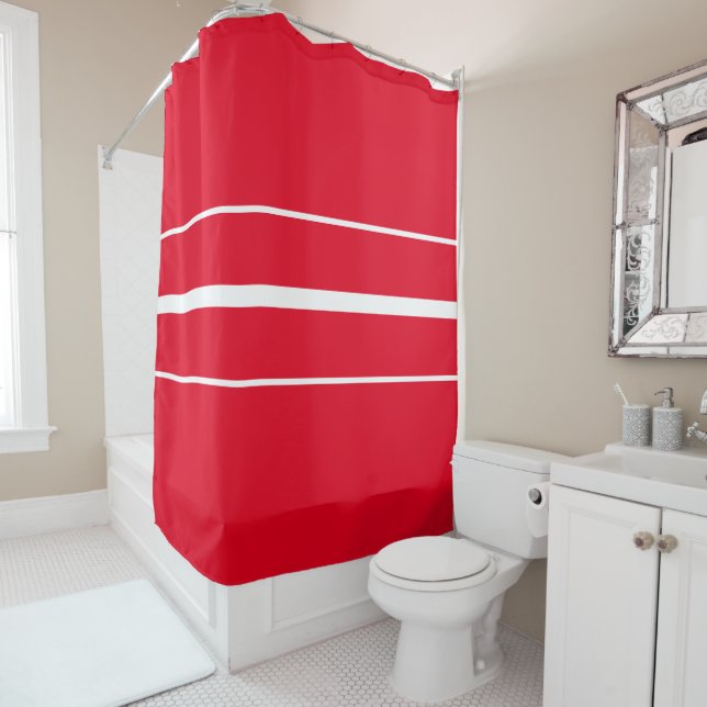 Cortina De Ducha Divertidas Estrellas De Carreras Blanca Deportiva  (In situ)