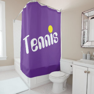Cortina De Ducha Diviértete Bola de Juego de TENIS Retro Blanco Mor