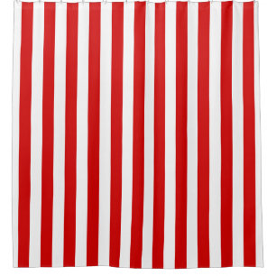 Cortina De Ducha DIY Colores Banda vertical NL #0 Blanco Rojo