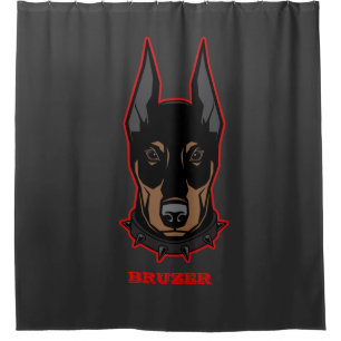 Cortina De Ducha Doberman Pincher agrega nombre mascota masculina