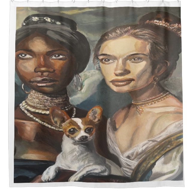 Cortina De Ducha Doggy y las damas (Anverso)