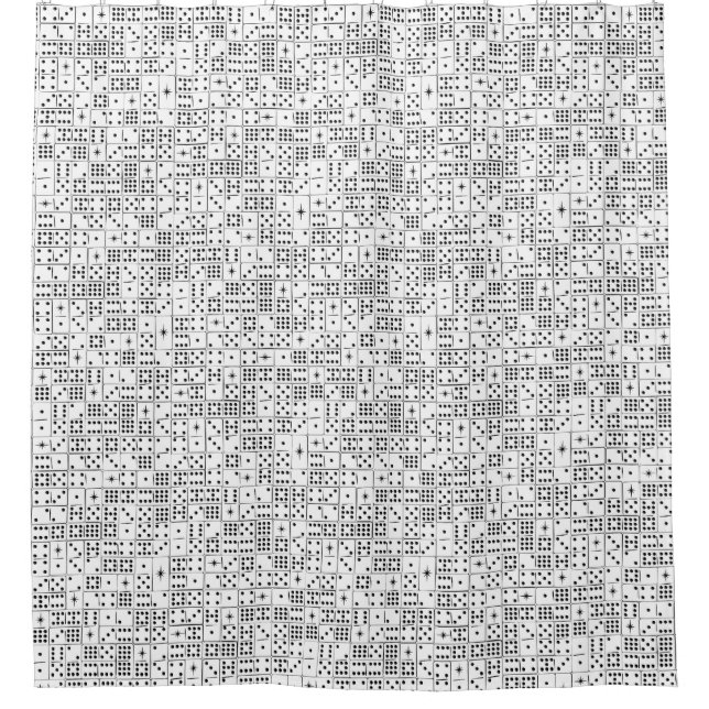 Cortina De Ducha Dominoes de Retro Starburst (Anverso)