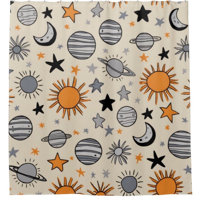 Cortina De Ducha Doodle Celestial Caprichoso (Anverso)