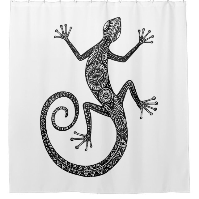 Cortina De Ducha Doodle del lagarto o del Salamander (Anverso)