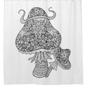 Cortina De Ducha Doodle mágico dibujado mano de las setas