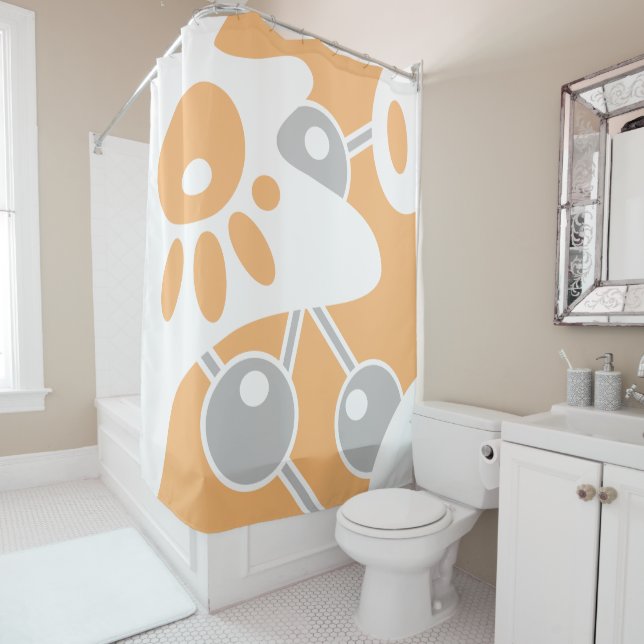 Cortina De Ducha Doodle moderno gris gris 1 (In situ)