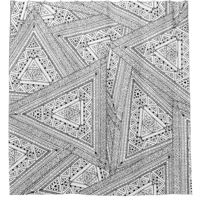 Cortina De Ducha Doodle tribal 2 (Anverso)