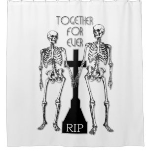 Cortina De Ducha Dos esqueletos enamorados