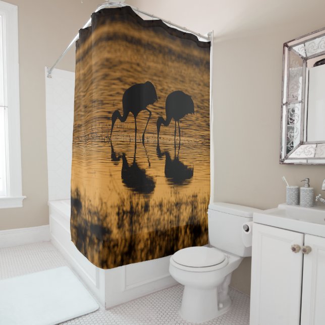 Cortina De Ducha Dos grullas de silueta (In situ)