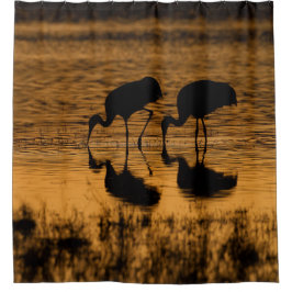 Cortina De Ducha Dos grullas de silueta