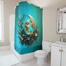 Dos lunas de media luna decoradas con flores delic