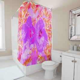 Cortina De Ducha Dos púrpura y picante ciruela loca Hibiscus