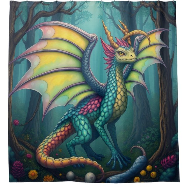 Cortina De Ducha 🔥 Drachenwelt – Das Reich der Lüfte und Flammen (Anverso)