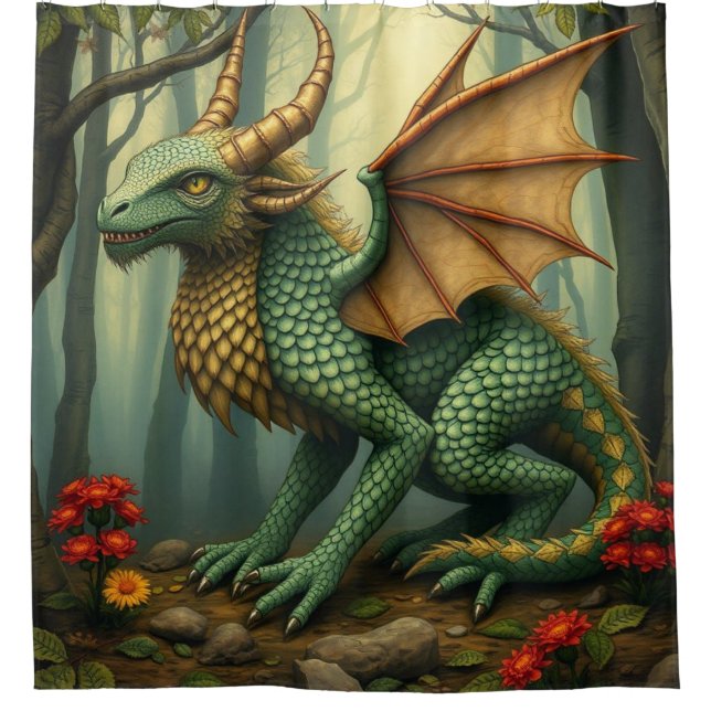 Cortina De Ducha 🔥 Drachenwelt – Das Reich der Lüfte und Flammen (Anverso)