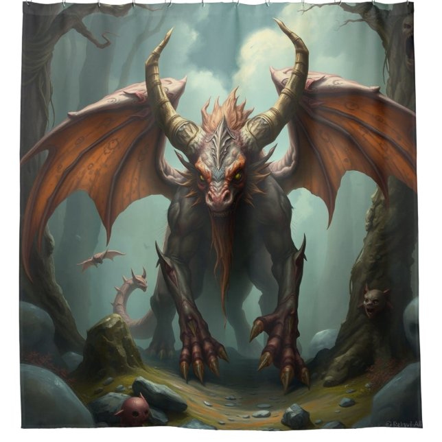 Cortina De Ducha 🔥 Drachenwelt – Das Reich der Lüfte und Flammen (Anverso)