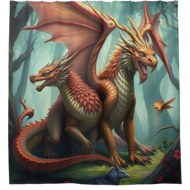 Cortina De Ducha 🔥 Drachenwelt – Das Reich der Lüfte und Flammen (Anverso)