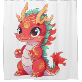 Cortina De Ducha Dragón chino lindo