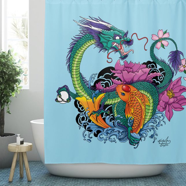 Cortina De Ducha Dragón de agua chino Koi Fish (Subido por el creador)