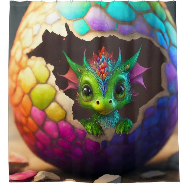 Cortina De Ducha Dragón de bebé (Anverso)