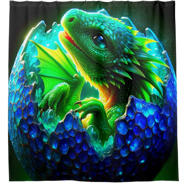 Cortina De Ducha Dragón de bebé (Anverso)