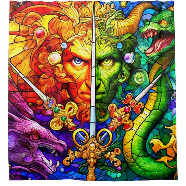 Cortina De Ducha Dragon Fantasy Art (Anverso)