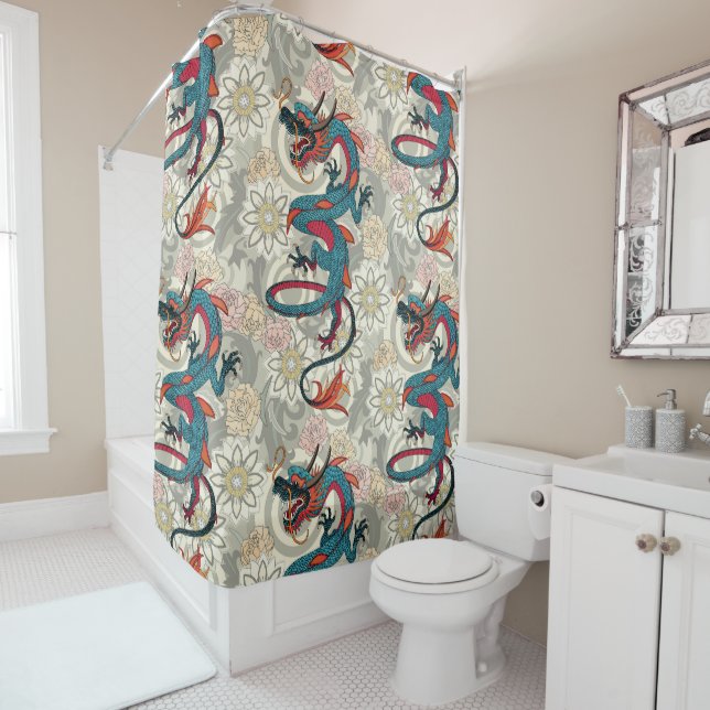 Cortina De Ducha dragon tattoo light (In situ)