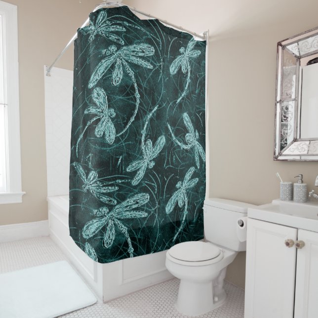 Cortina De Ducha Dragonfly Disco Midnight Blue (In situ)