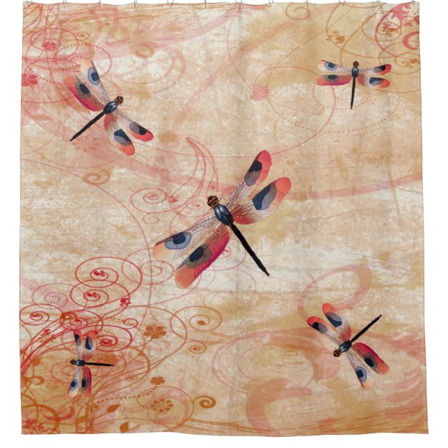 Cortina De Ducha Dragonfly Flourier Shower Curtain (Anverso)