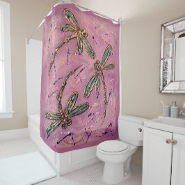 Cortina De Ducha Dragonfly Pink Fizz