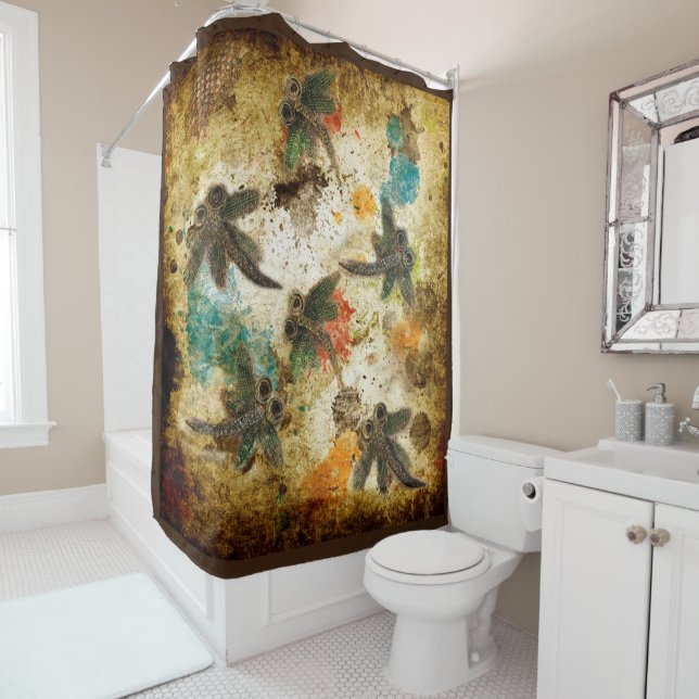 Cortina De Ducha Dragonfly Rústico Splash (In situ)