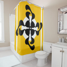 Dramático doble Q espejado Moderno amarillo negro