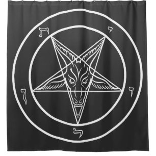 Cortina De Ducha Drapa para Cámara Ritual de 6' Sigilo de Baphomet 