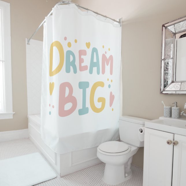 Cortina De Ducha Dream Big Pastel Hearts (In situ)