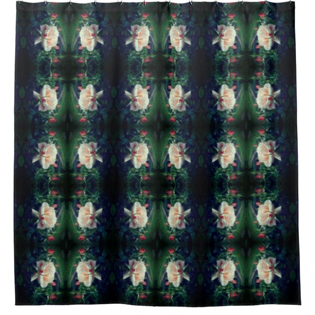 Cortina De Ducha Dreamy Peach Rosa Y Buds Resumen (Anverso)