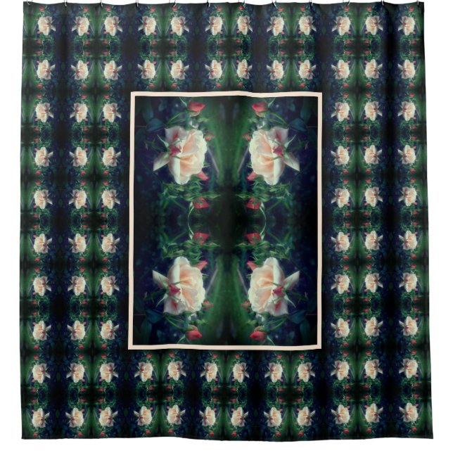 Cortina De Ducha Dreamy Peach Rose And Buds Flower Art (Anverso)